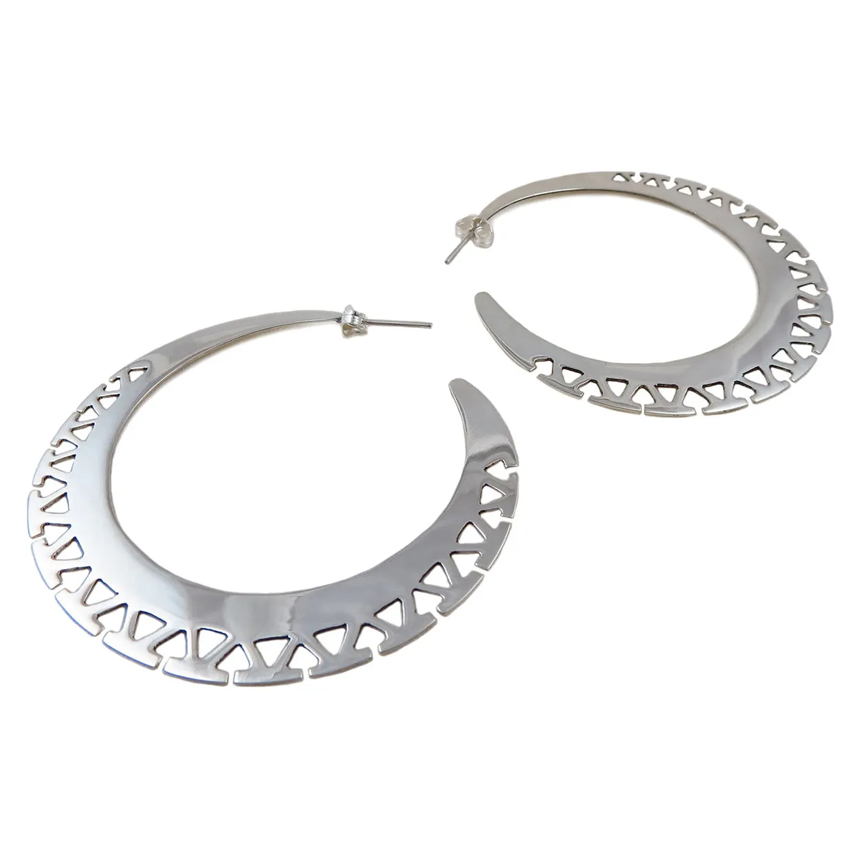 Large Sterling Silver Statement Hoop Earrings