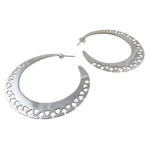 Large Sterling Silver Statement Hoop Earrings