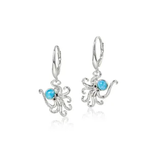 Larimar Octopus Earrings