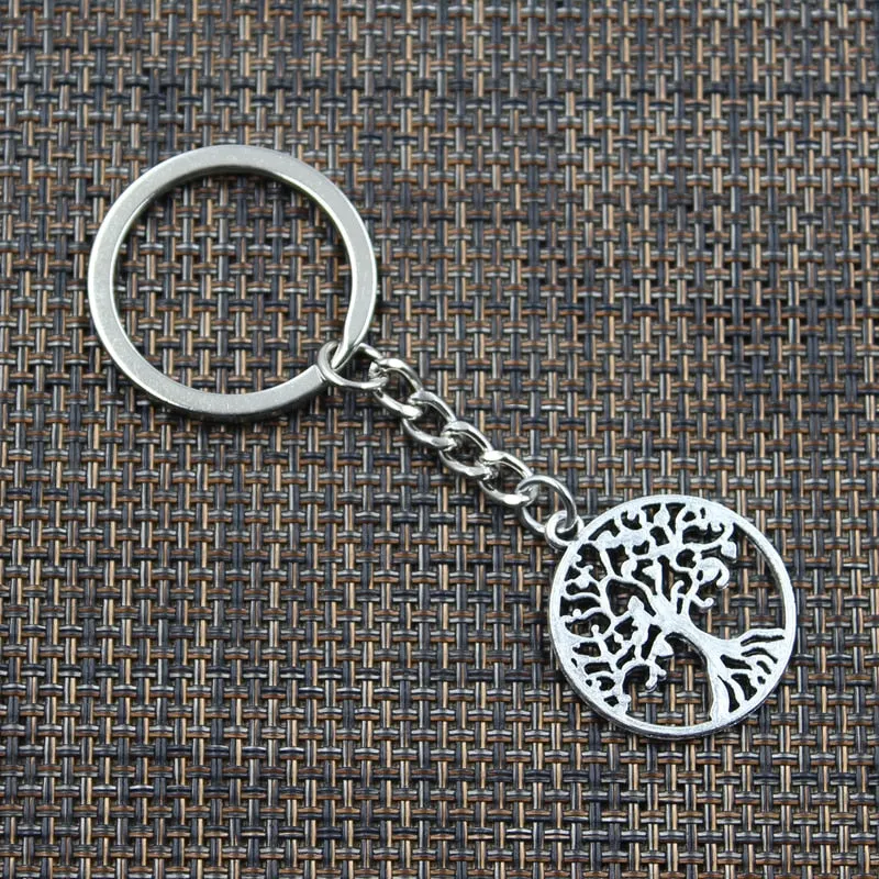 Life Tree Pendants DIY Men Car Keychain