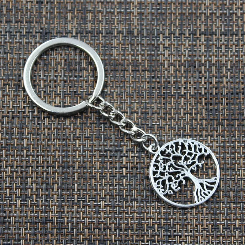 Life Tree Pendants DIY Men Car Keychain