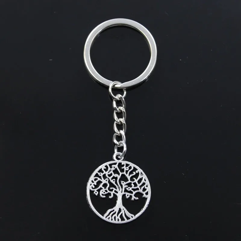 Life Tree Pendants DIY Men Car Keychain