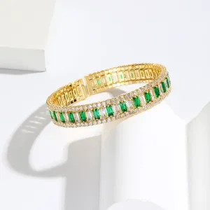 Luxurious Circle Zircon Electroplating Bangles