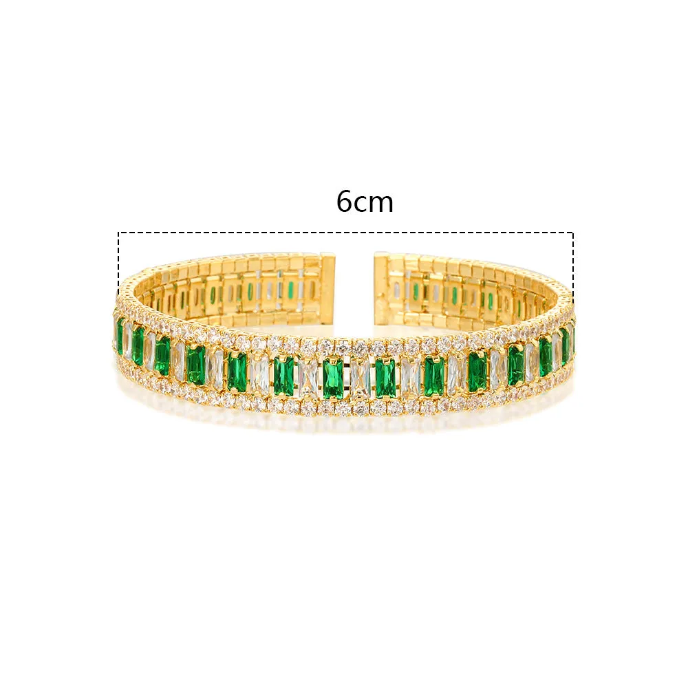 Luxurious Circle Zircon Electroplating Bangles