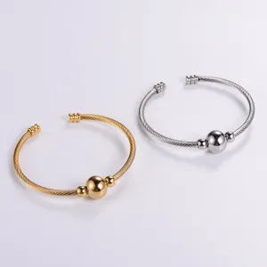 Luxurious Stripe Circle Round Stainless Steel Electroplating Bangles