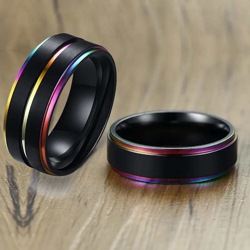 Men's Rainbow Line Classic Ring