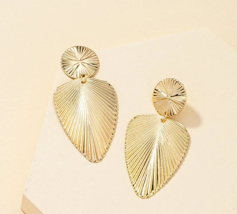 Metal Leaf Earrings (Silver and Gold)