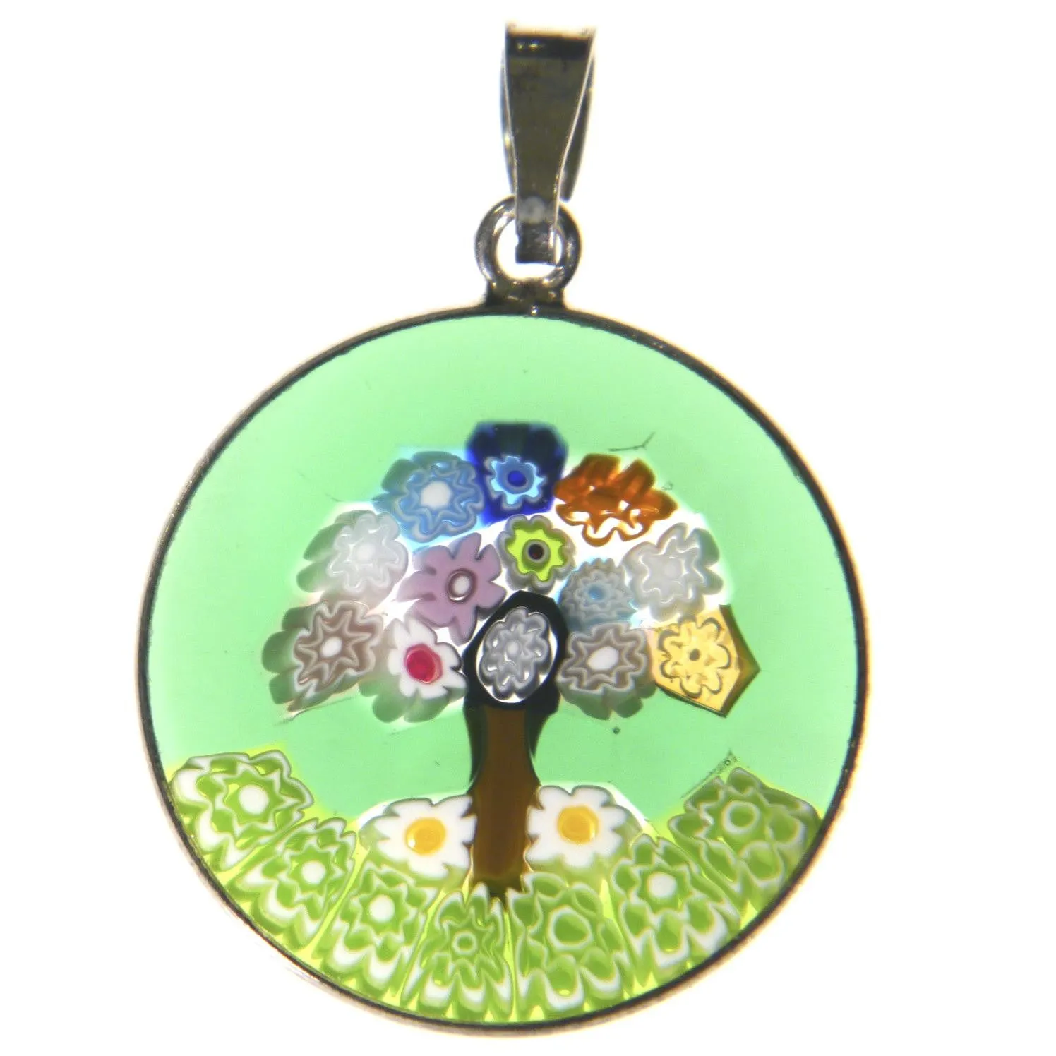 Millefiori Tree of Life Pendant (Large Green)