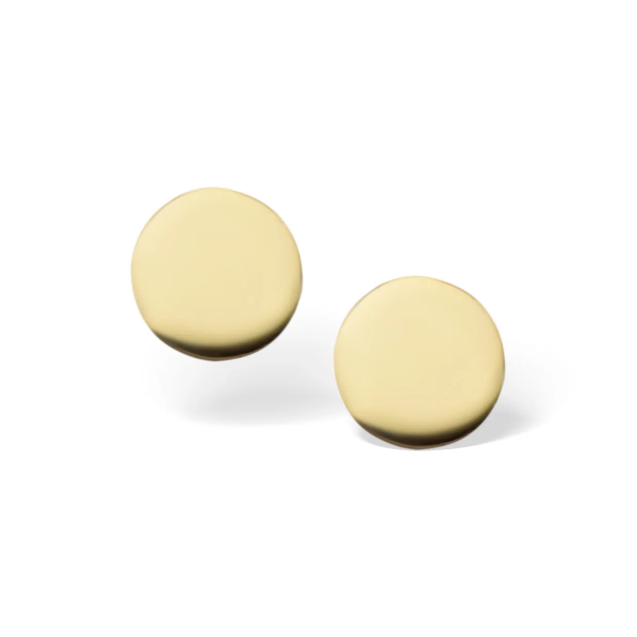 Mini Disc Stud Earrings 14K Yellow Gold