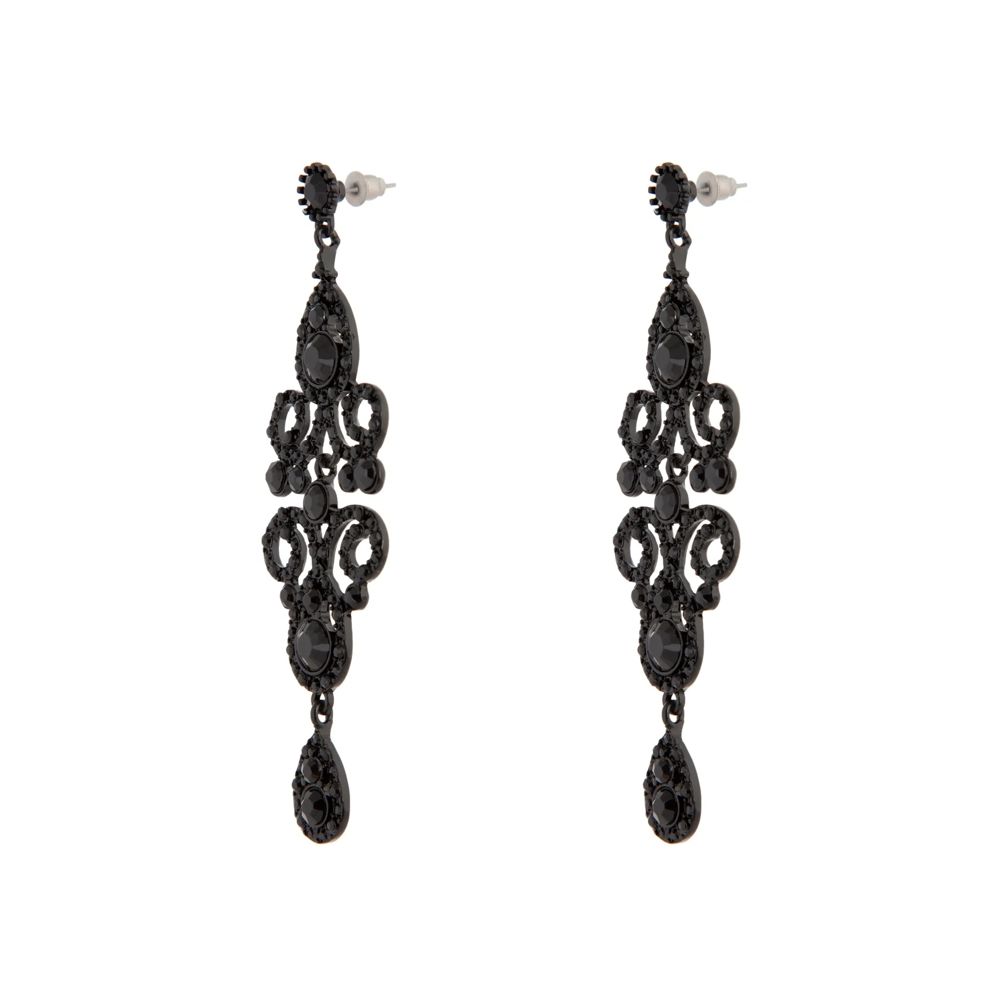 Mirror Swirl Stone Drop Earrings