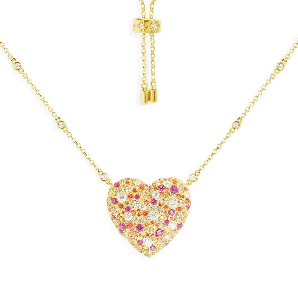 Multicolor Heart Adjustable Necklace