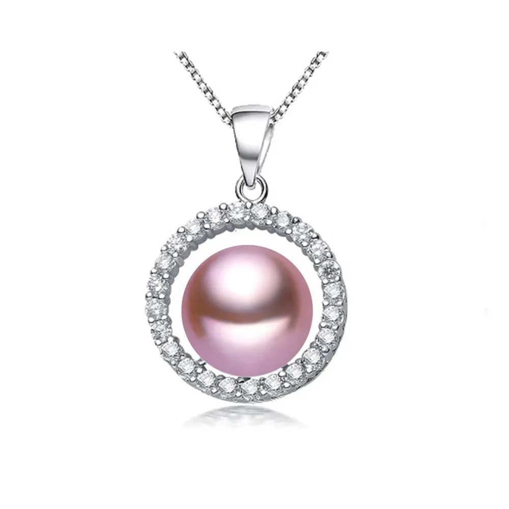 Natural freshwater pearl necklace pendant for women fashion 925 sterling silver jewelry