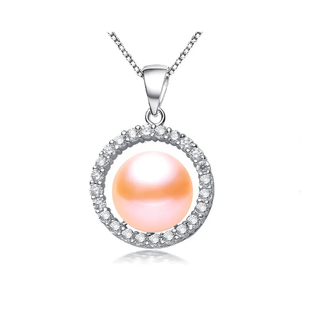 Natural freshwater pearl necklace pendant for women fashion 925 sterling silver jewelry