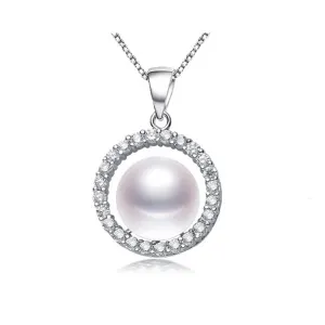 Natural freshwater pearl necklace pendant for women fashion 925 sterling silver jewelry