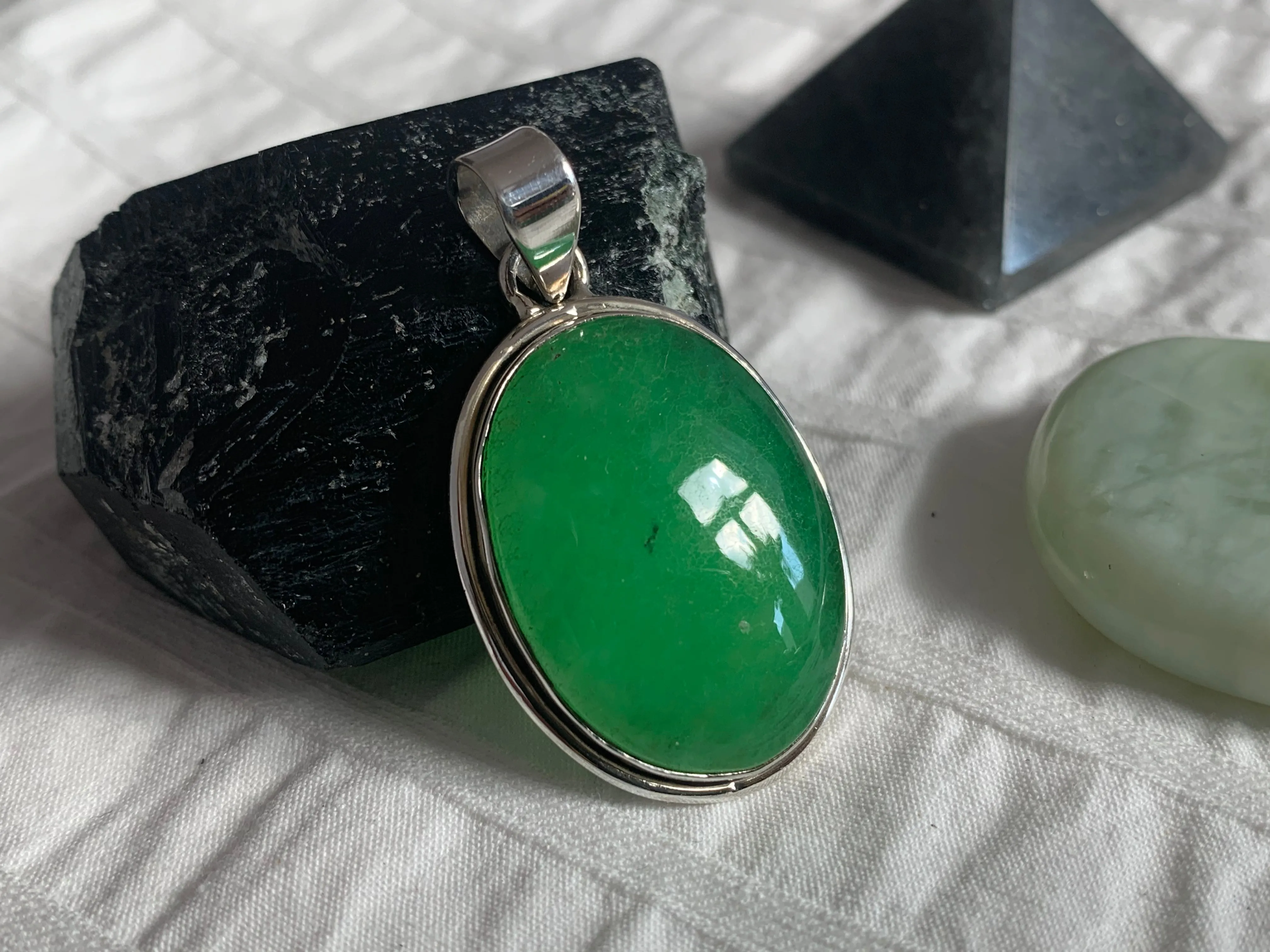 Nephrite Jade Brea Pendant - Reg. Oval