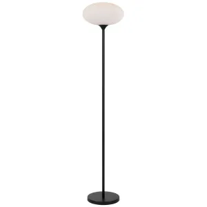 Nori 1 Light Black with Opal Glass Floor Lamp