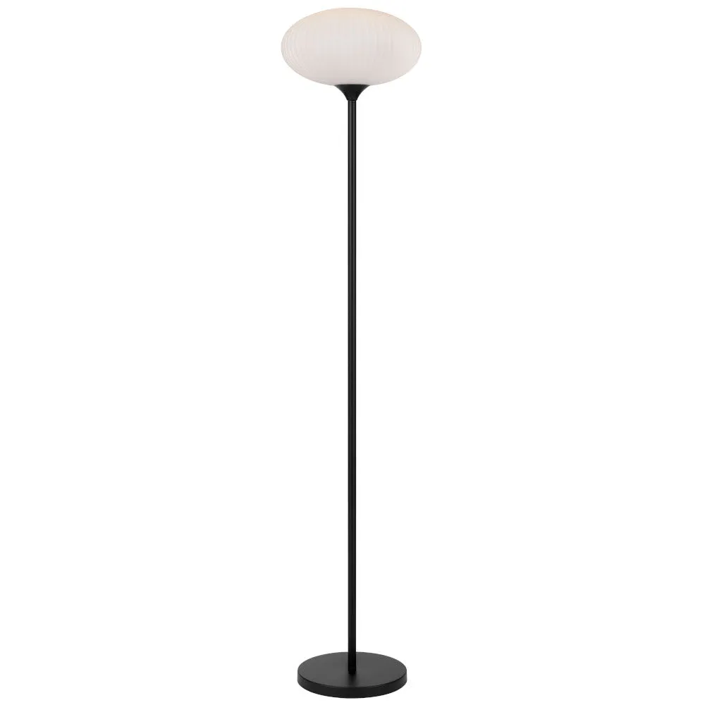 Nori 1 Light Black with Opal Glass Floor Lamp