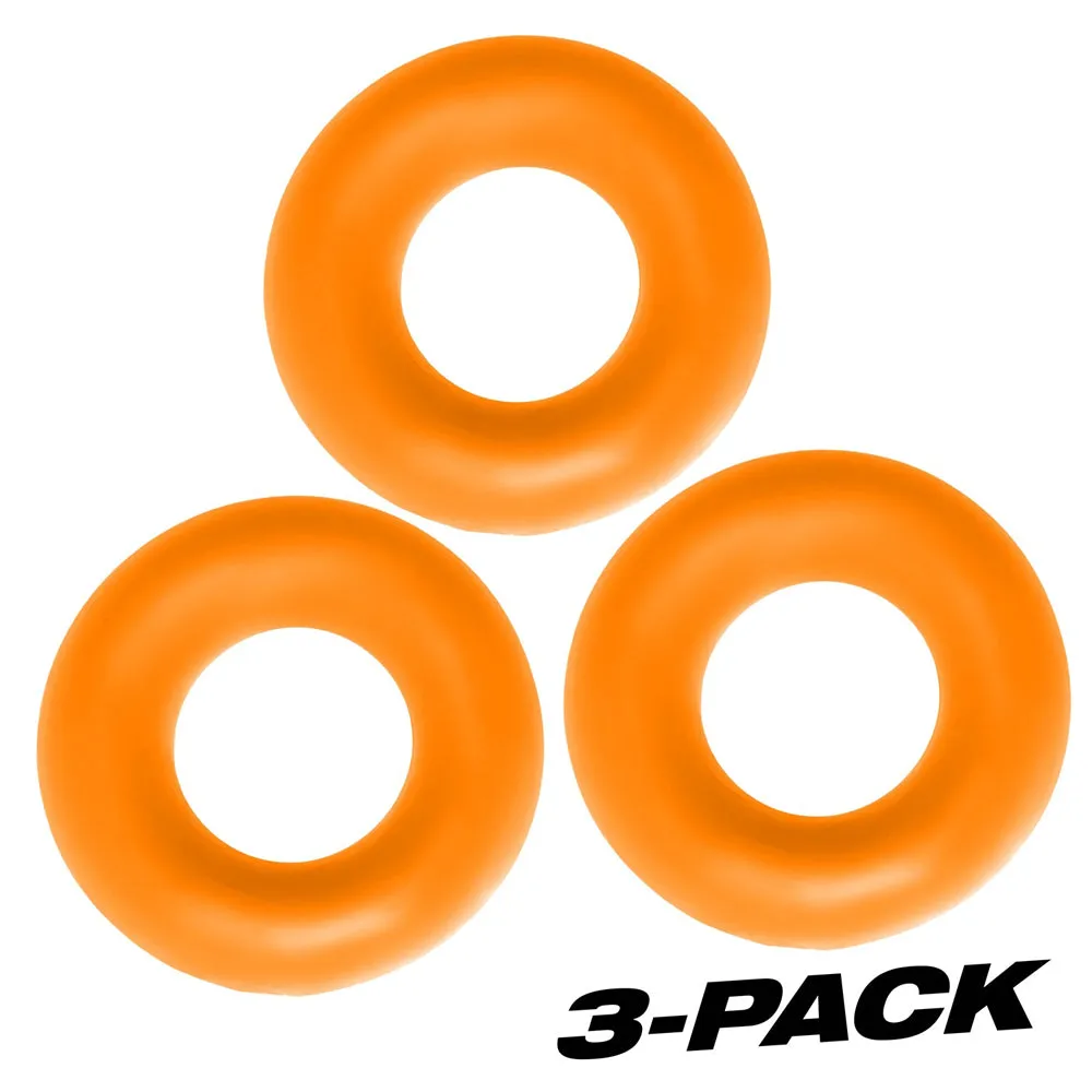 Oxballs Fat Willy 3-Pack Jumbo Cockrings Orange