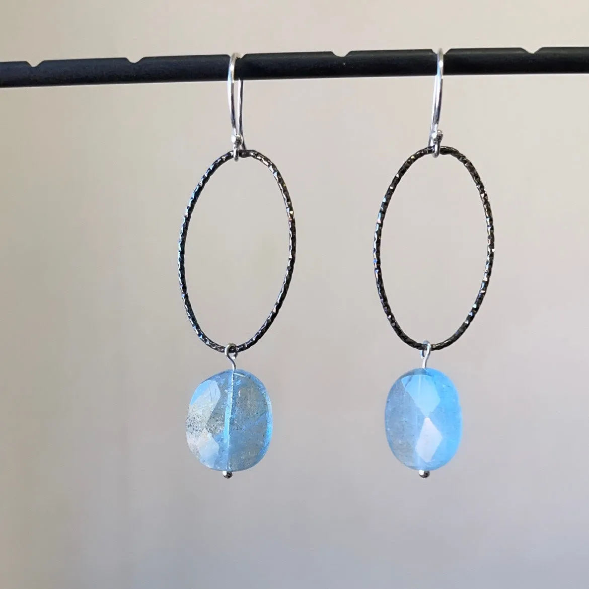 Oxi Oval aquamarines earrings