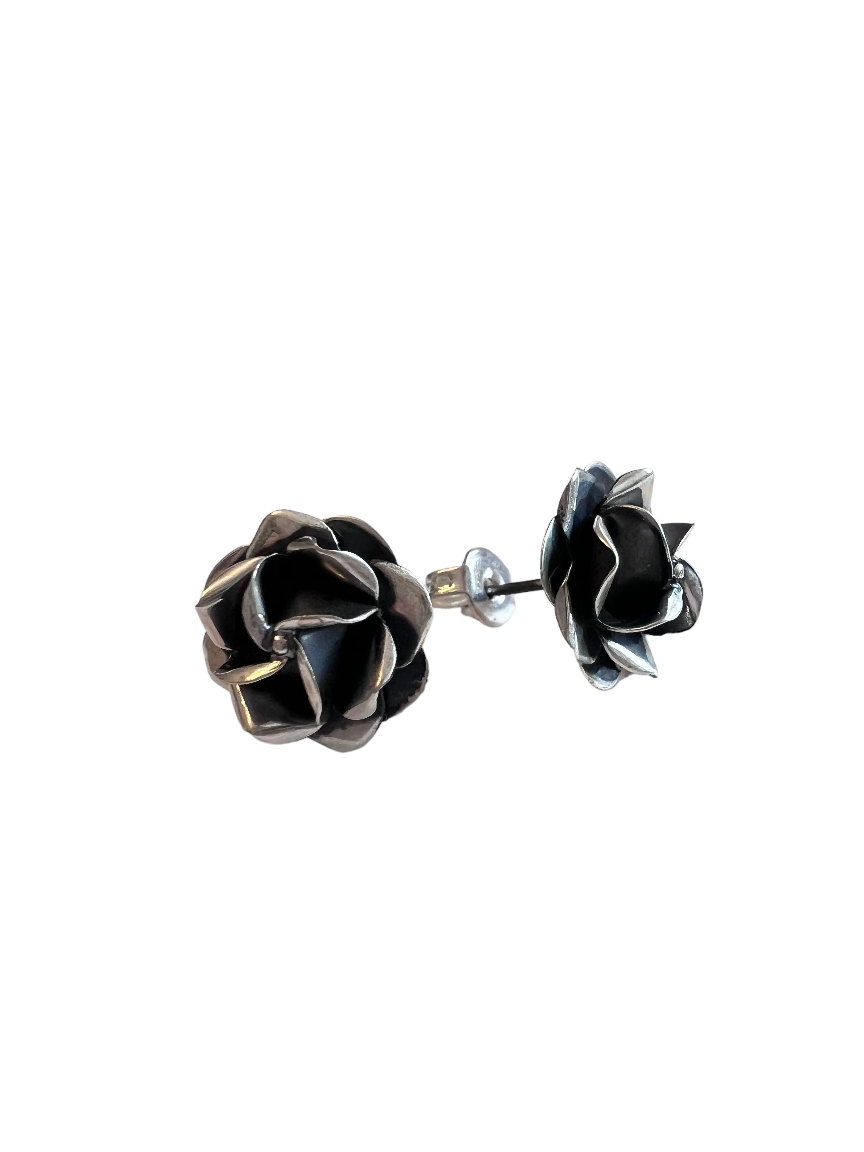 Oxidized Rose Studs - Small