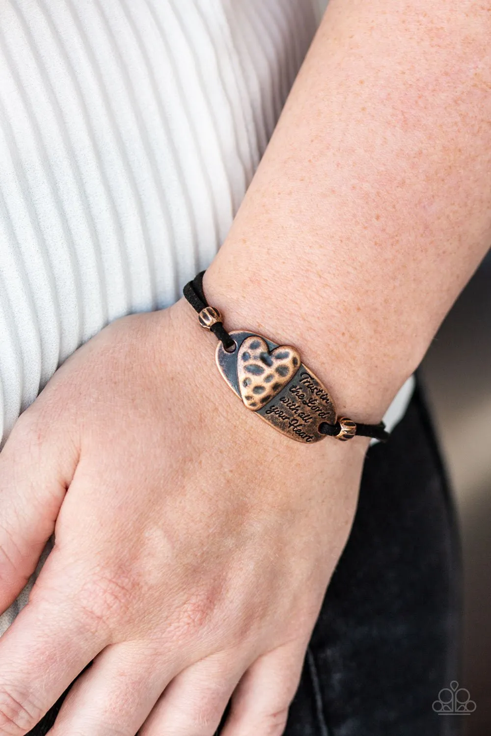 Paparazzi Bracelet ~ A Full Heart - Copper