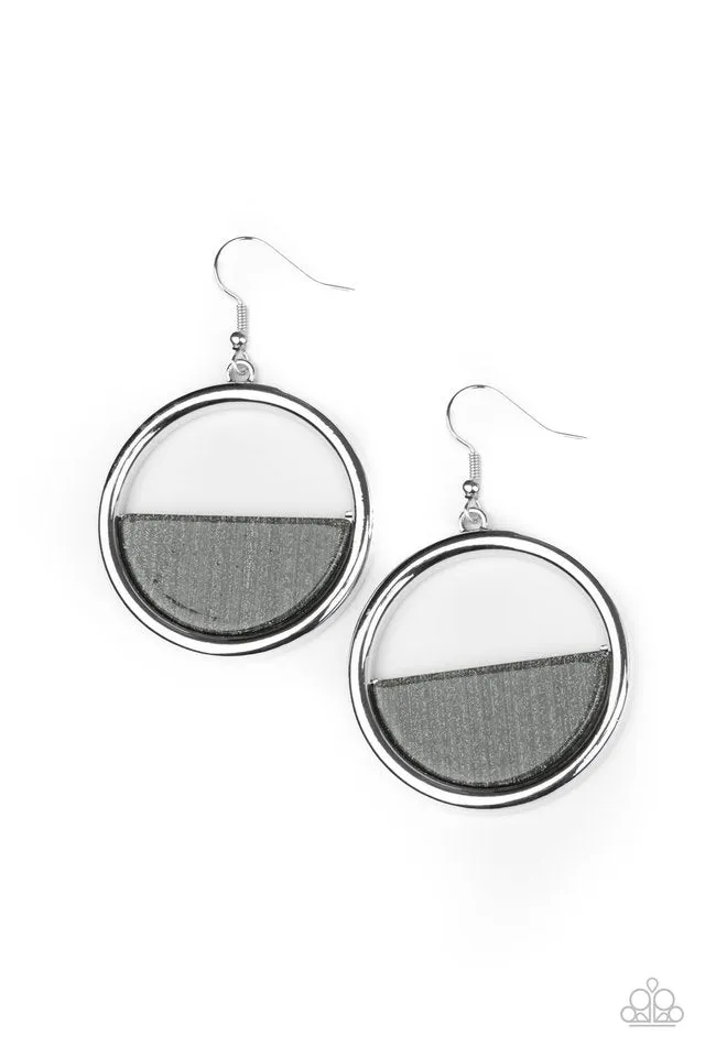 Paparazzi Earring ~ Stuck in Retrograde - Silver