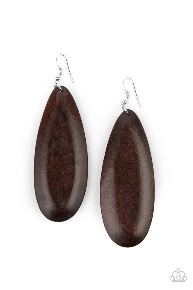 Paparazzi Earring ~ Tropical Ferry - Brown