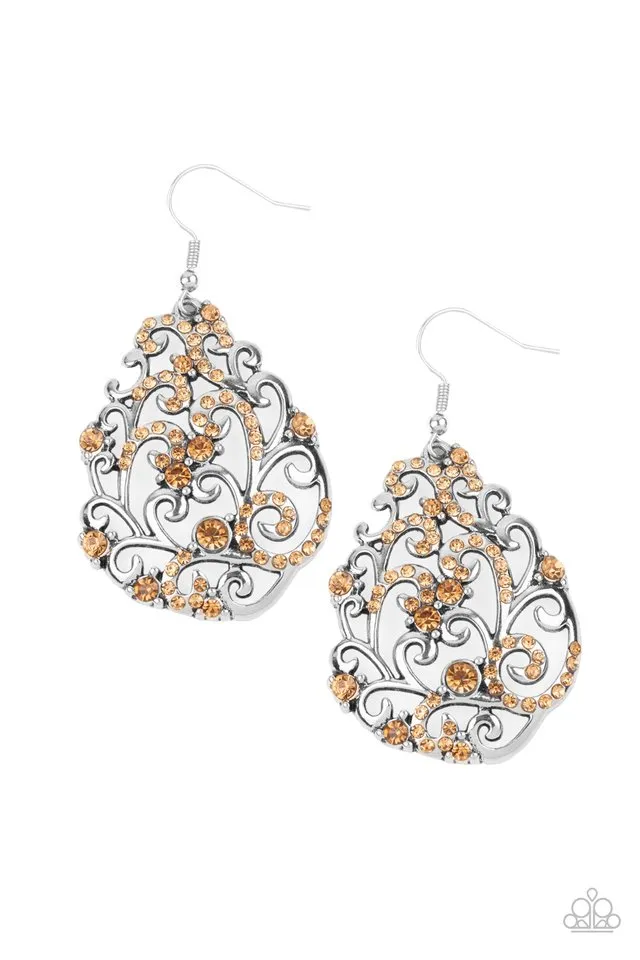 Paparazzi Earring ~ Winter Garden - Brown