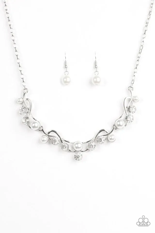 Paparazzi Necklace ~ Tie The Knot - White