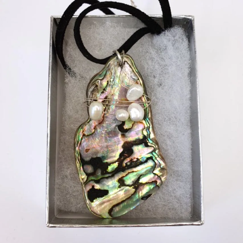 Paua Shell Natural Shaped Pendants - by Mhairi Sim - Girl Paua