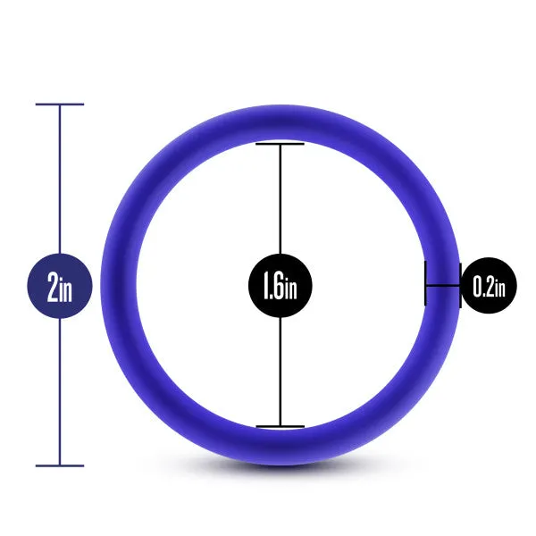 Performance Vs3 Pure Premium Silicone Cockrings Large Indigo