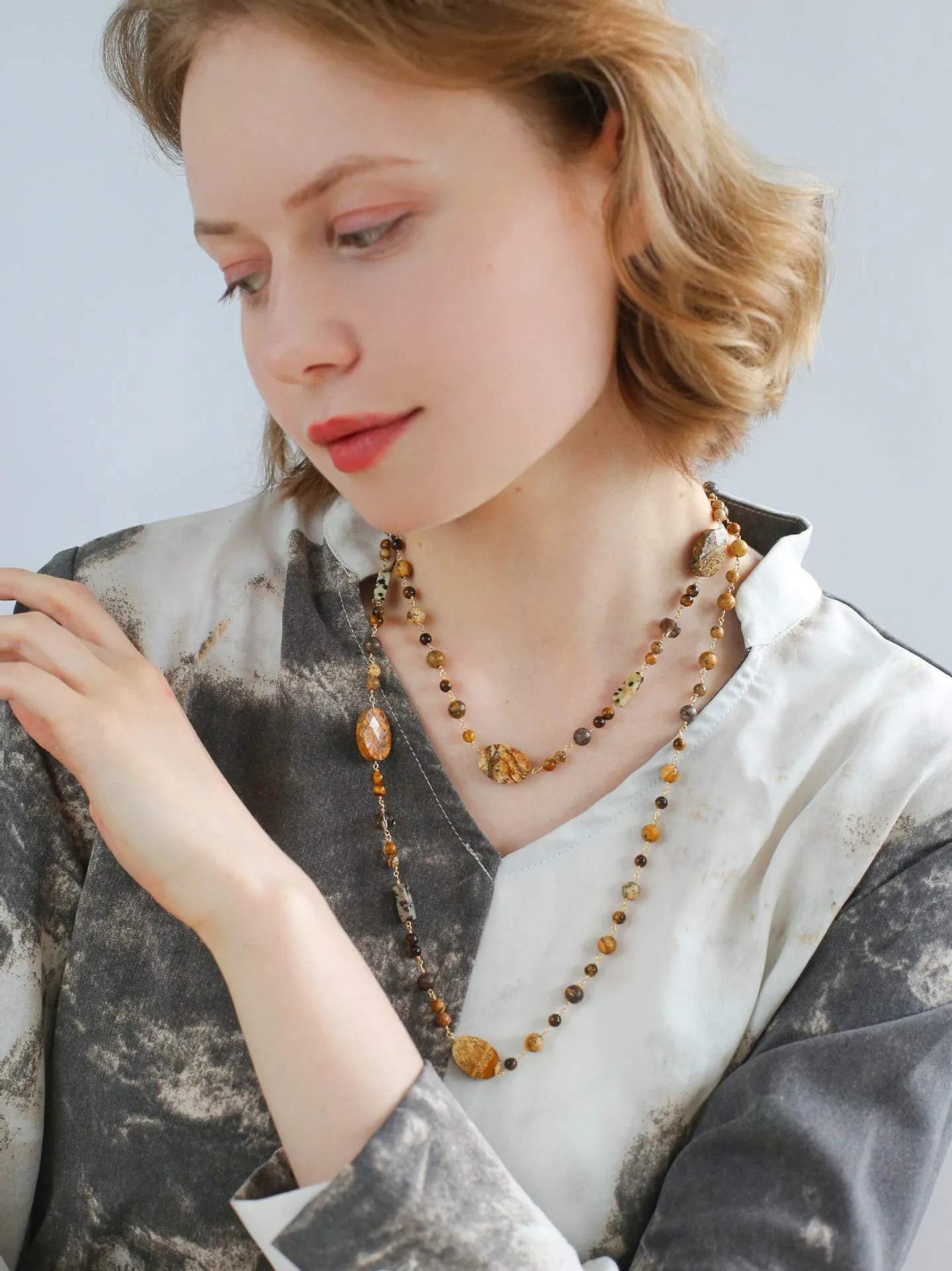 Planet Trail Natural Stone Necklace