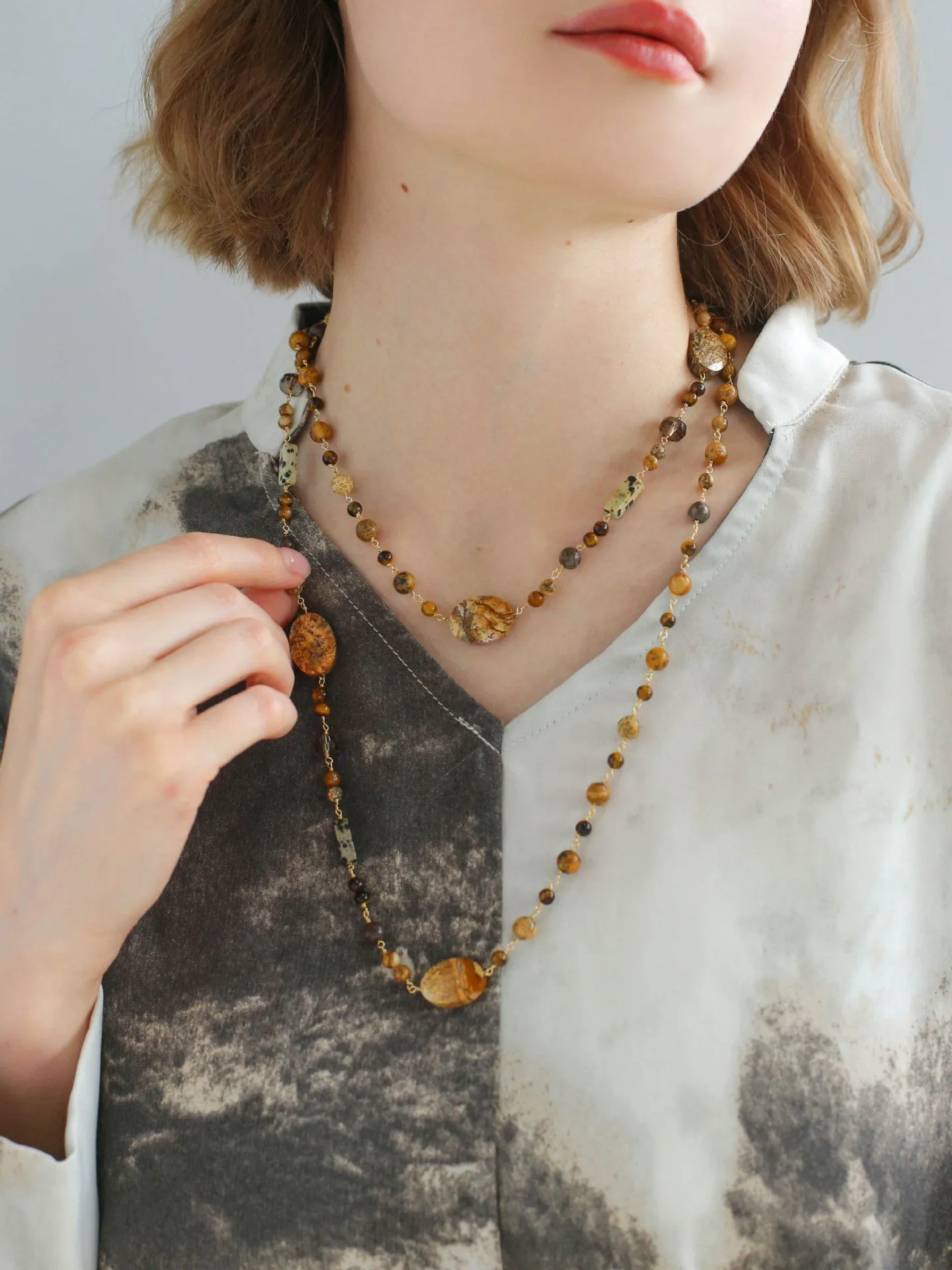 Planet Trail Natural Stone Necklace