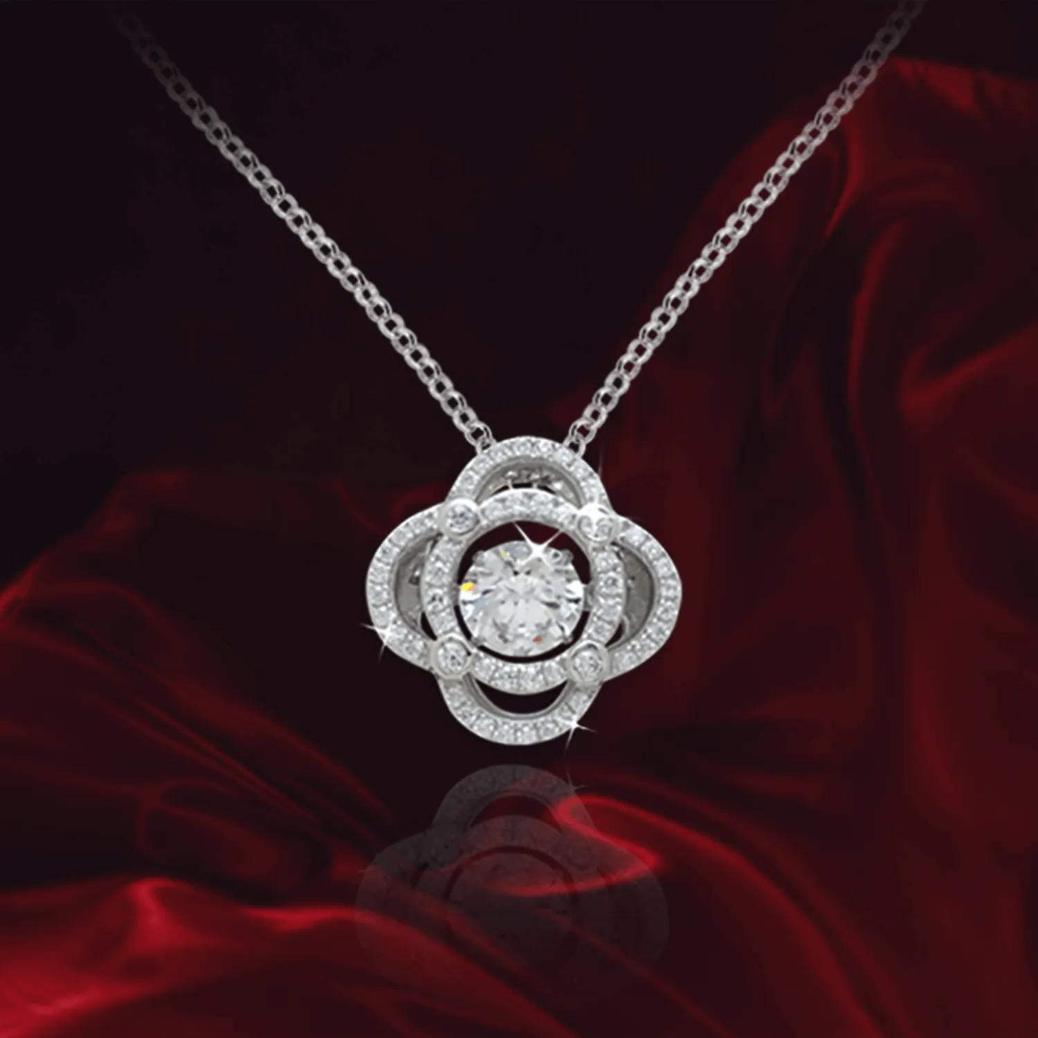 Quatrefoil Double Halo Pendant