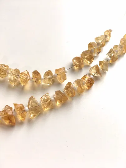 Raw Citrine Bar Necklace November Birthstone Jewelry