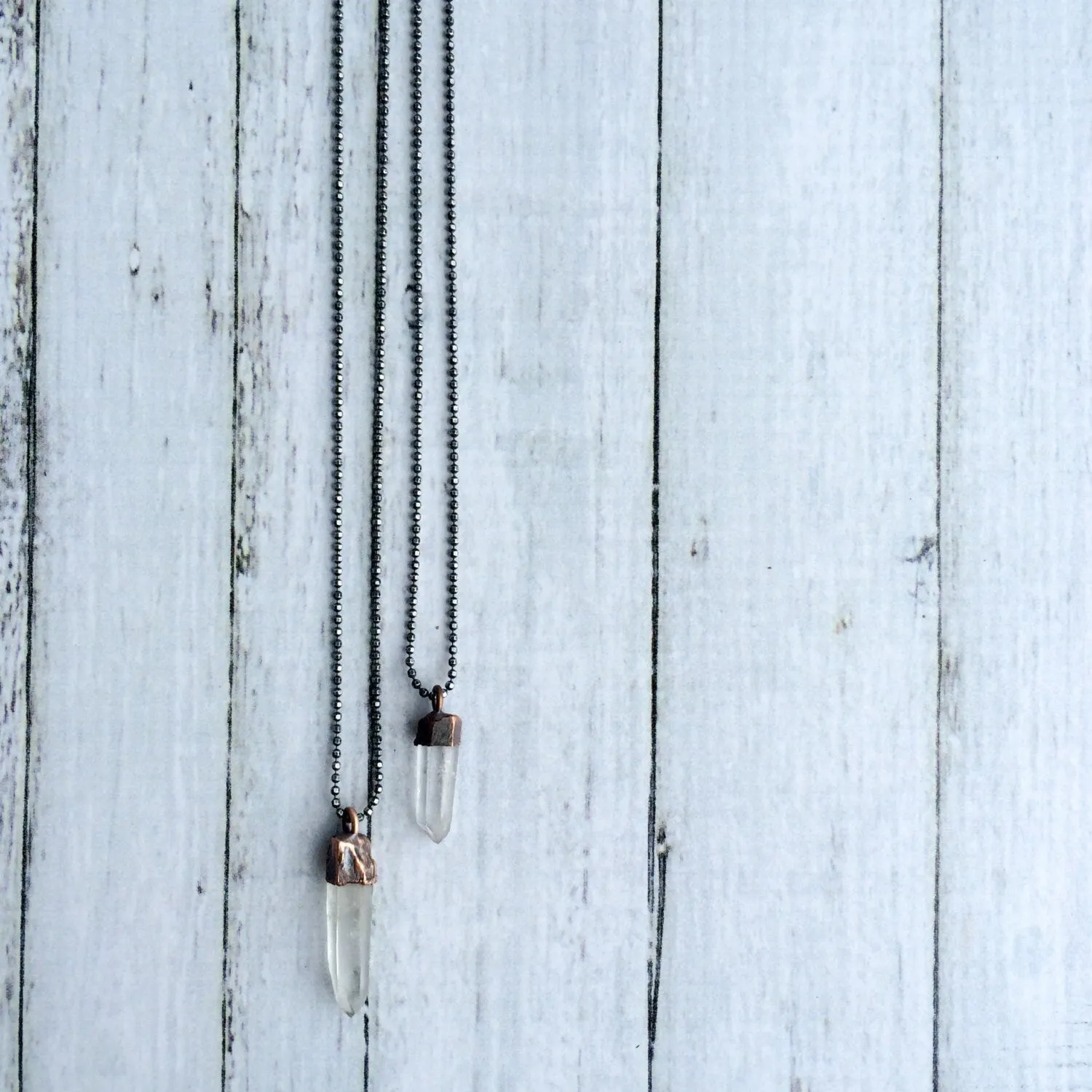 Raw crystal necklace | Electroformed crystal necklace