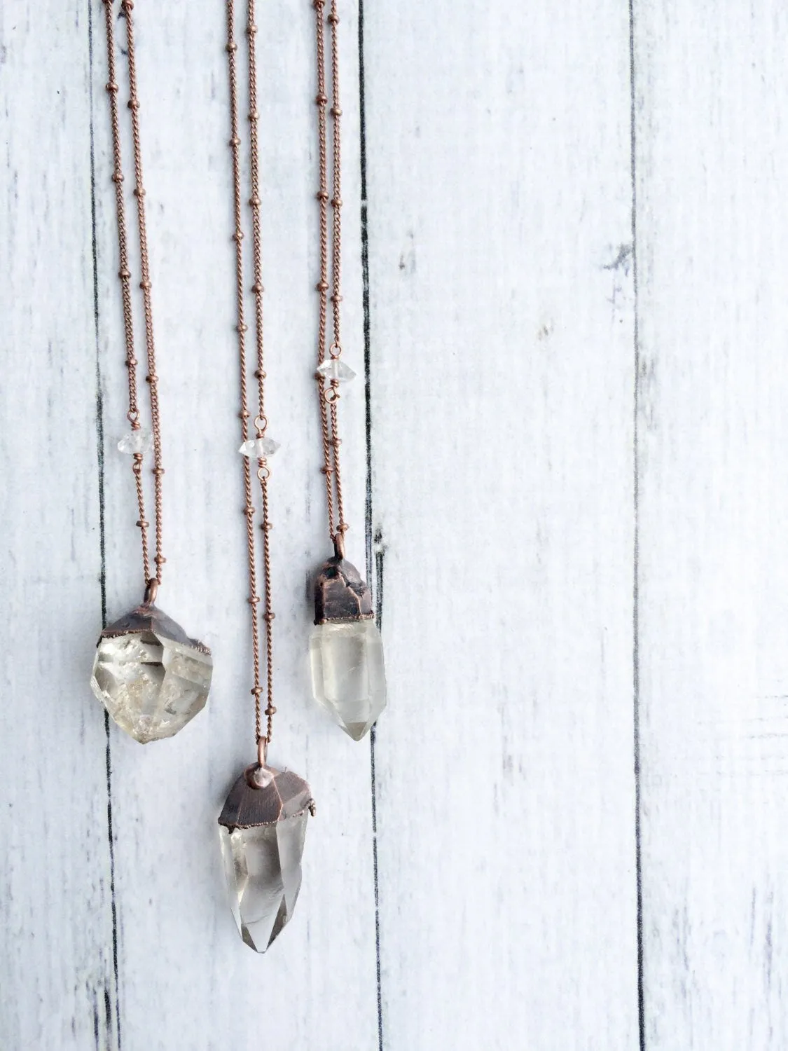 Raw crystal necklace | Electroformed crystal necklace