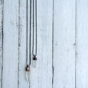 Raw crystal necklace | Electroformed crystal necklace