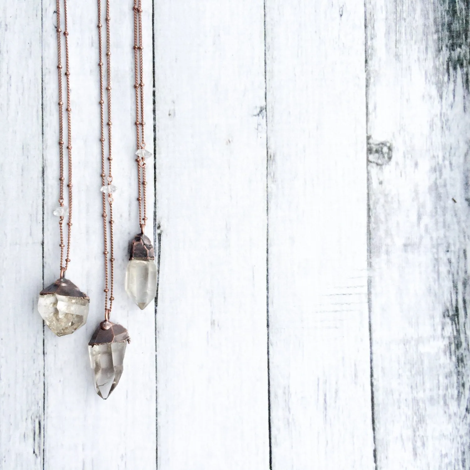 Raw crystal necklace | Electroformed crystal necklace