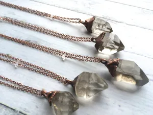 Raw crystal necklace | large quartz crystal necklace