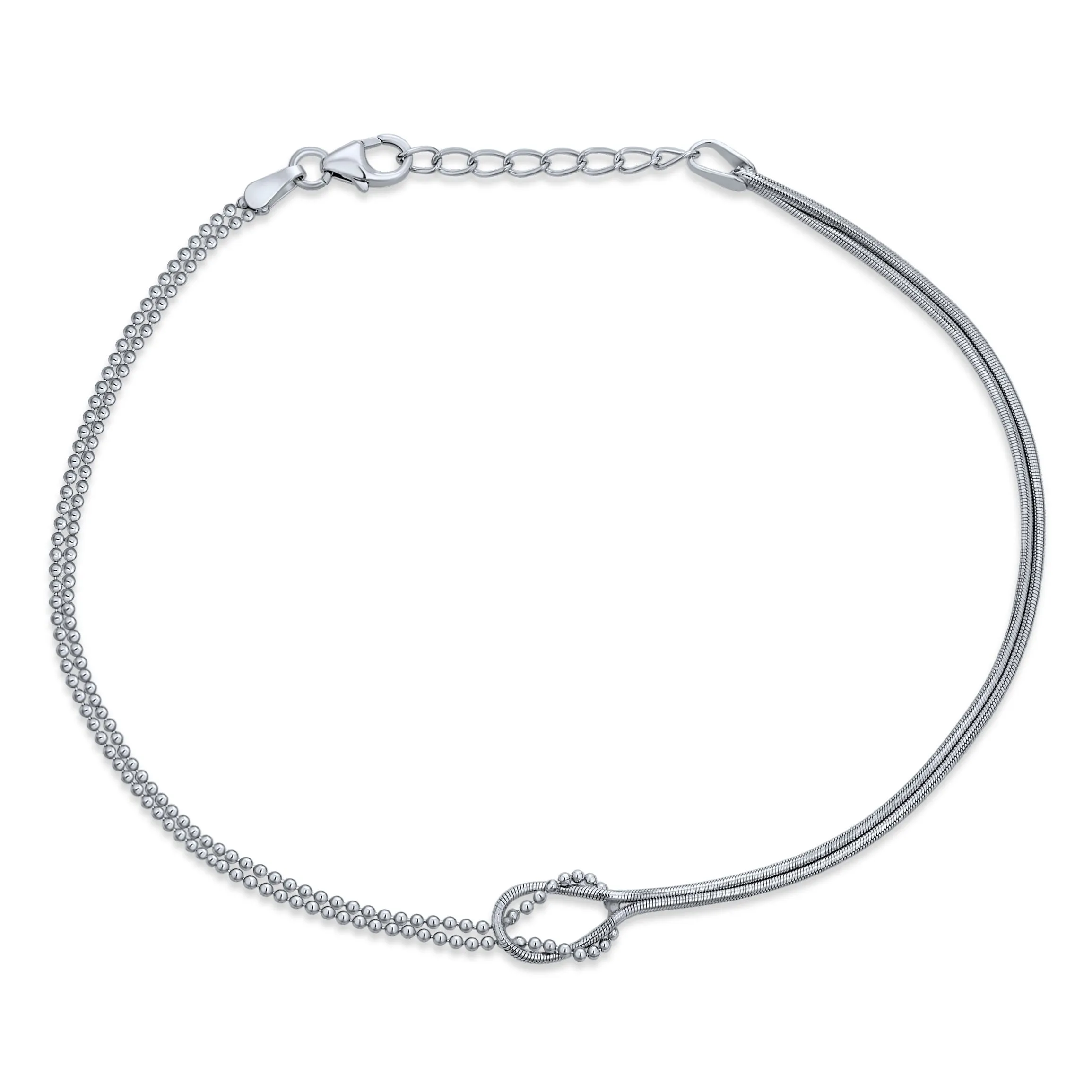 Romantic Love Knot Infinity Anklet Ankle Bracelet Sterling Silver