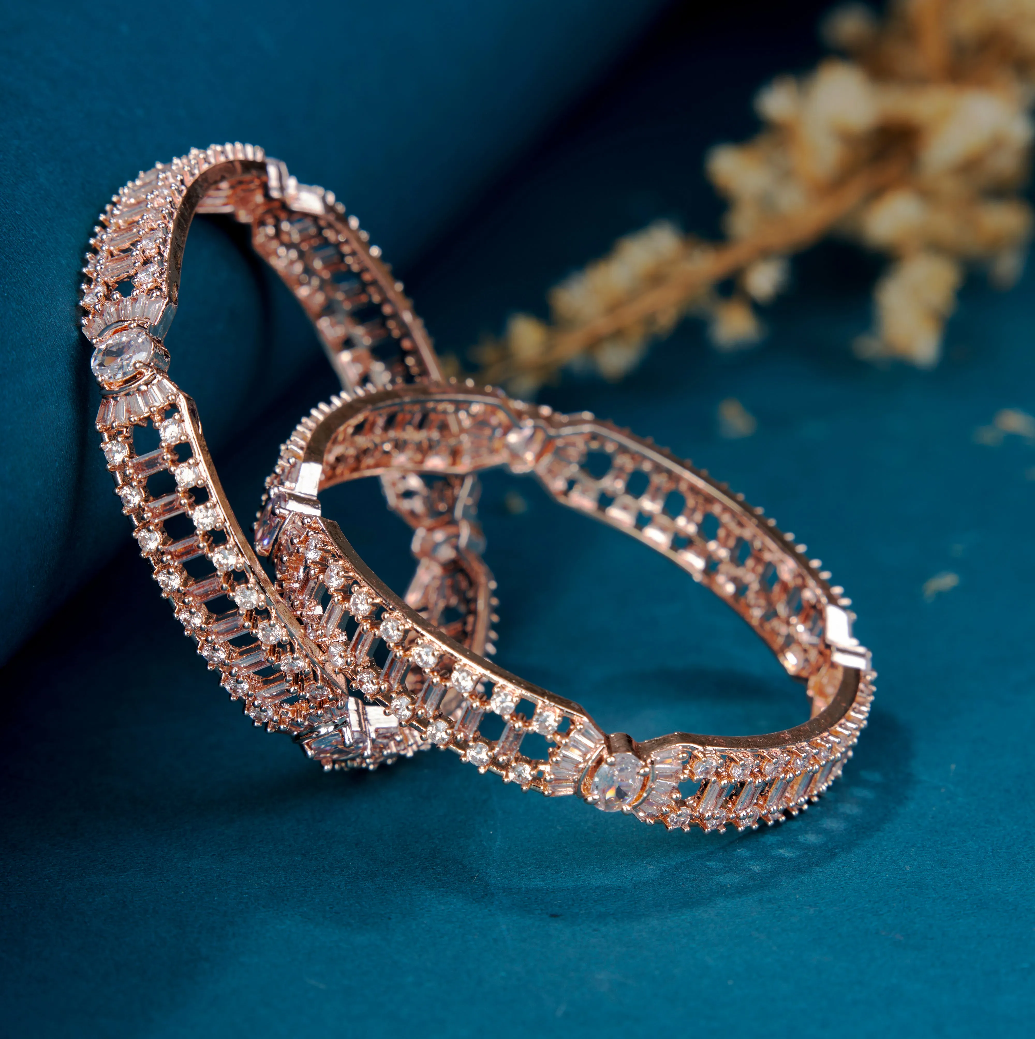 Rose Gold Splendor Bangles Set (Pack of 2)