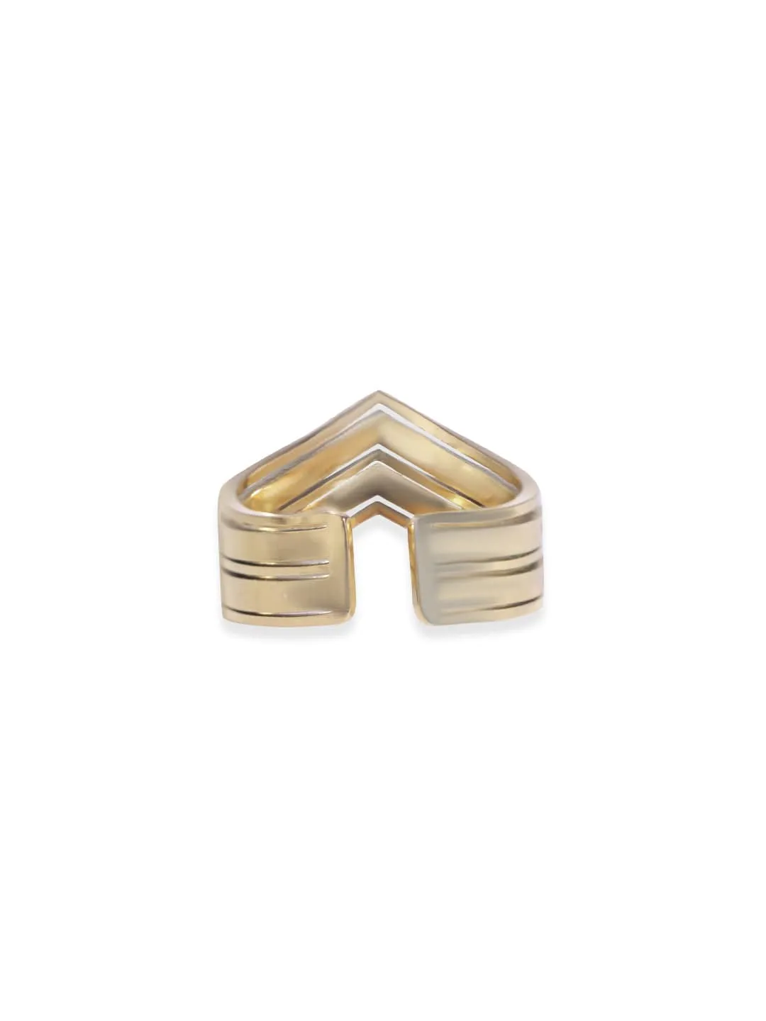 Rubans Voguish 22K Gold plated Stainless Steel Waterproof Zirconia minimal textured Tarnish free Ring