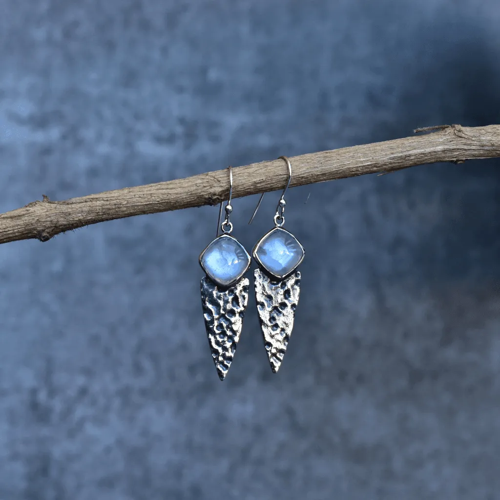 Shield - Moonstone Earrings