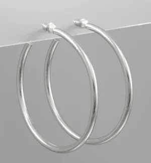 Shiny Silver Hoops