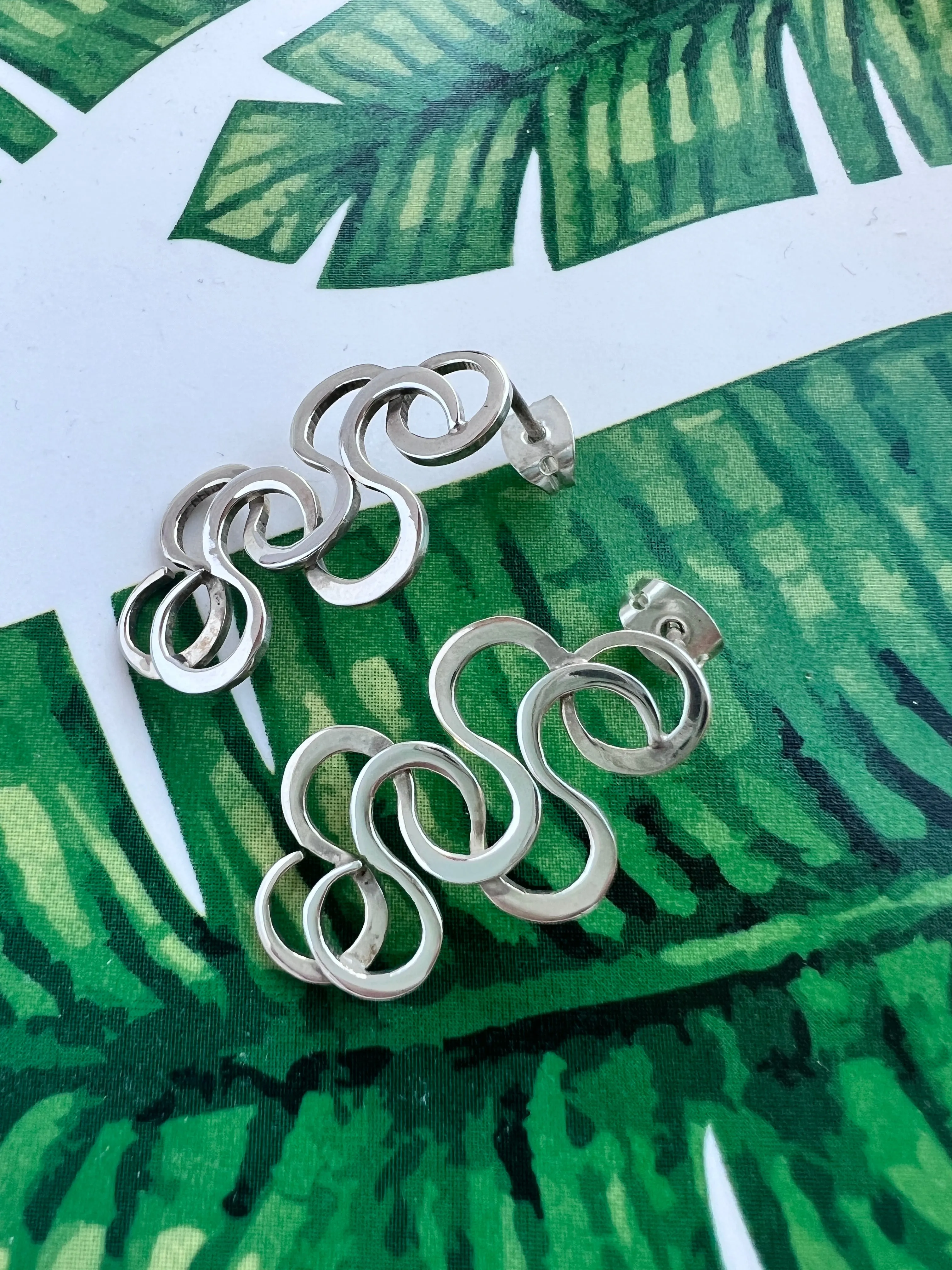 Silver Foam Earrings