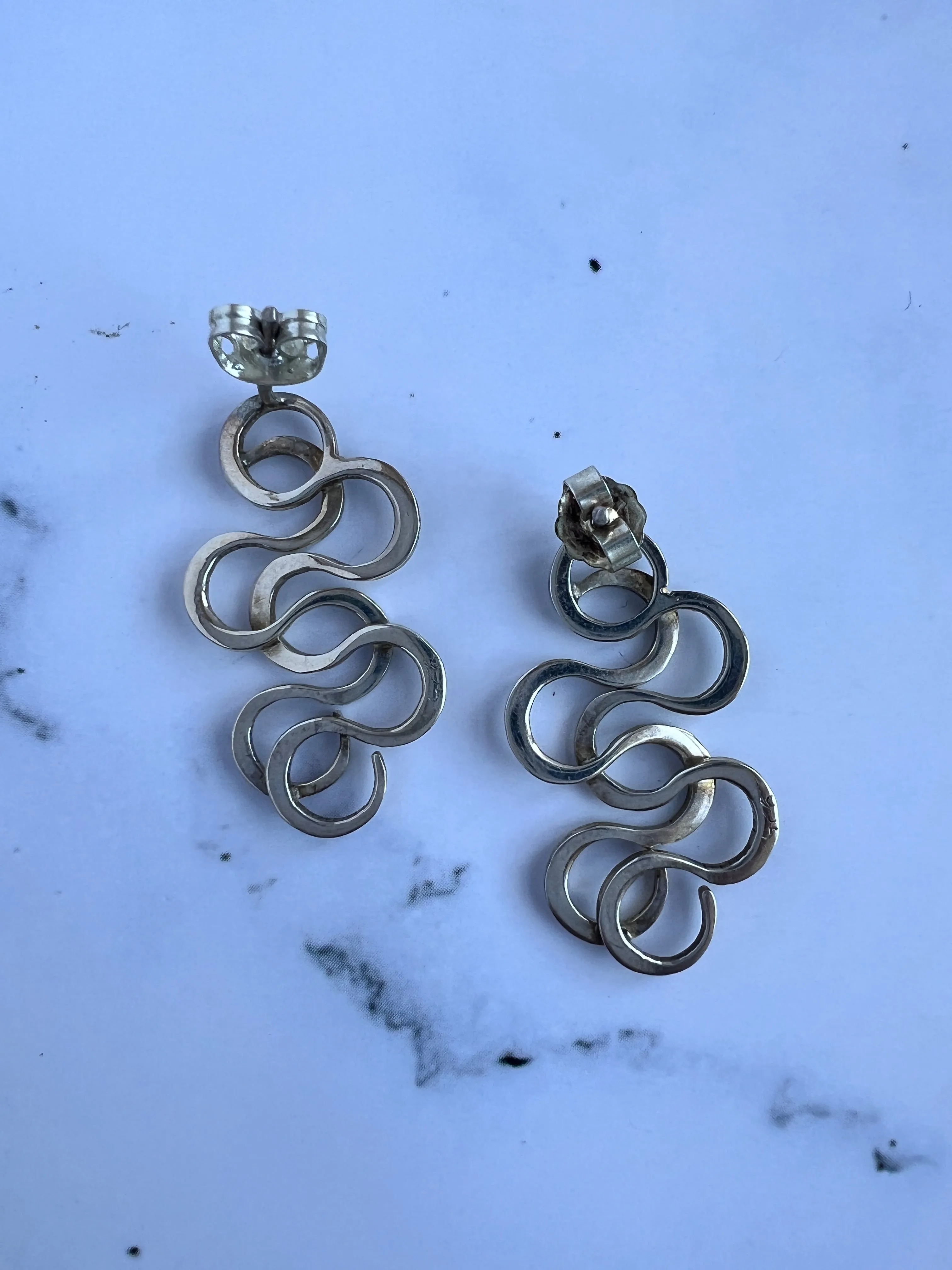 Silver Foam Earrings