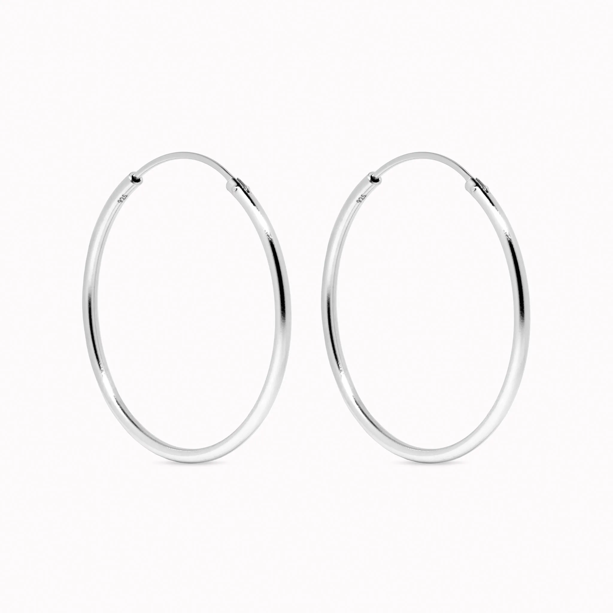 Silver Hoop Earrings 30mm - Rebecca