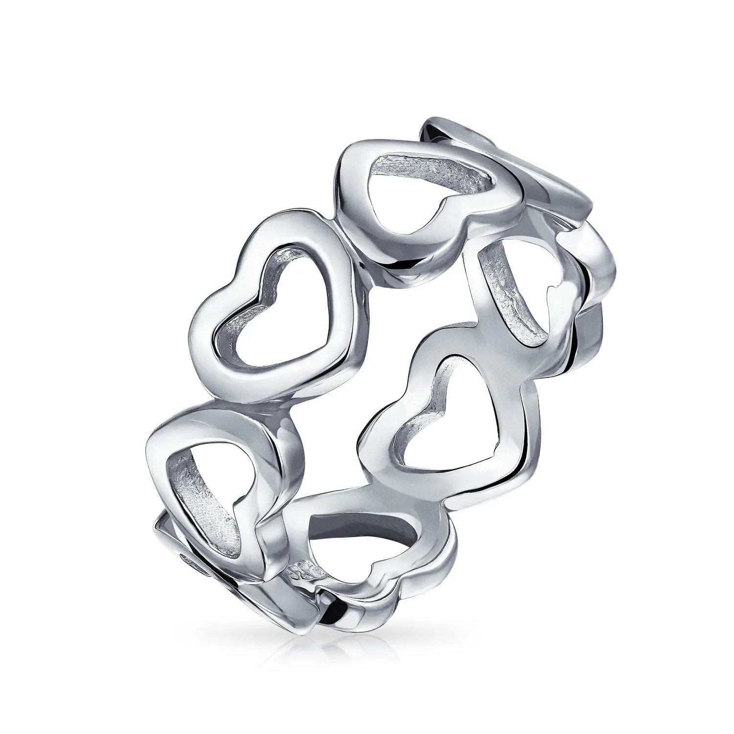 Silver Ring: BFF Friendship XO Heart Eternity Band Promise Ring in Sterling