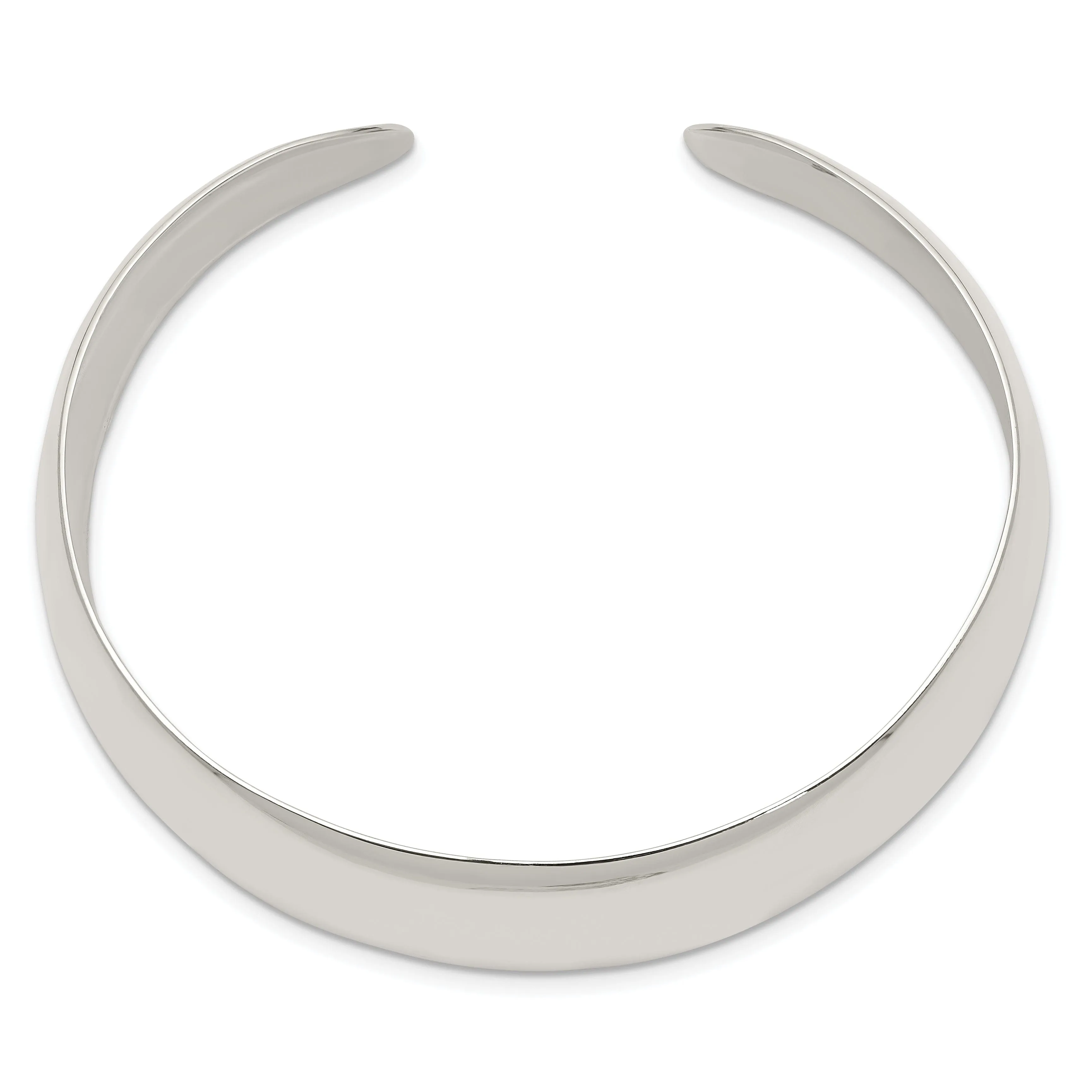 Silver Solid Polish Finish Cuff Bangle Bracelet